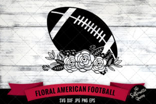 Floral American Football Graphics for Crafts