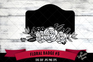 Floral Badge 5: A Graphic Design Asset for Crafts and Branding