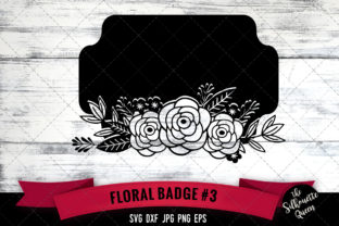Floral Badge Graphics for Crafts