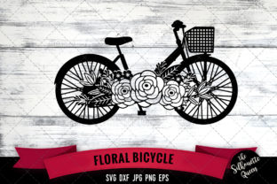 Floral Bicycle Graphics for Crafts