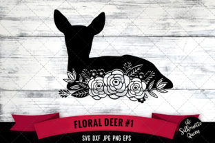 Floral Deer Graphics for Crafts and Digital Products