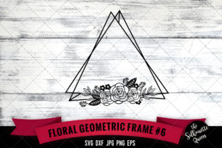 Floral Geometric Frame for Crafts and Graphics