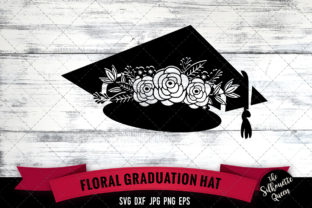 Floral Graduation Hat Cut File for Crafts and Graphics
