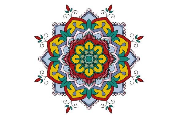 Floral Mandala Ornament Colored - A Graphic Illustration for Creative Projects