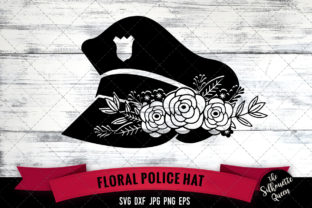 Floral Police Hat - A Creative Graphic Design Asset for Crafts