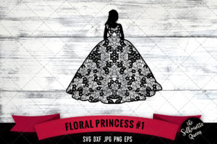 Floral Princess Graphics for Crafts and Branding