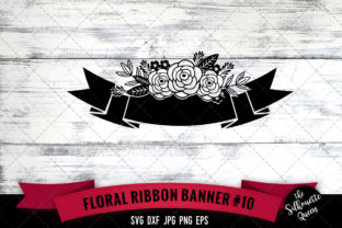 Floral Ribbon 10 Graphics for Crafts and Branding