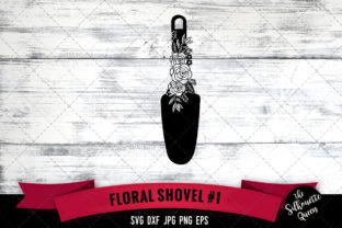 Floral Shovel Graphics for Crafts