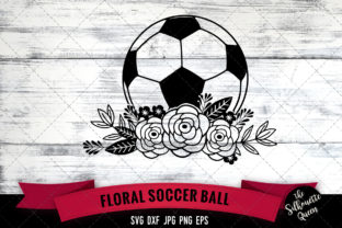Floral Soccer Graphics for Crafts and Digital Products