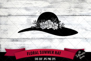 Floral Summer Hat Graphic Design Asset for Crafts