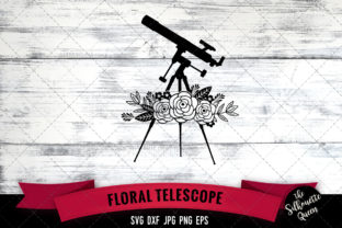 Floral Telescope Graphics for Creative Crafts and Web Design