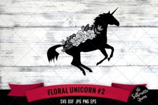 Floral Unicorn Graphics for Creative Crafts and Web Design
