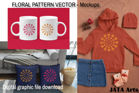 Floral Vector Pattern for Graphics and Illustrations