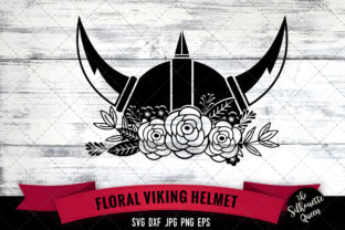 Floral Viking Helmet: A Graphic Design Asset for Creative Crafts