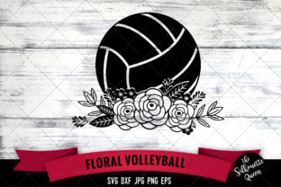 Floral Volleyball Graphics for Crafts and Digital Products