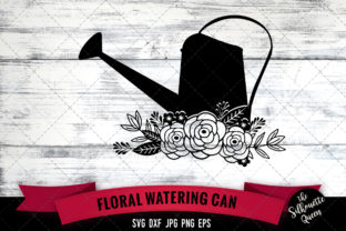 Floral Watering Can Graphics for Crafts