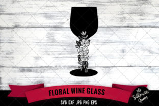Floral Wine Glass: A Graphic Design Asset for Creative Crafts