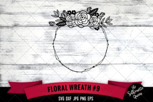 Floral Wreath 9: A Graphic Design Asset for Crafts and Creative Projects