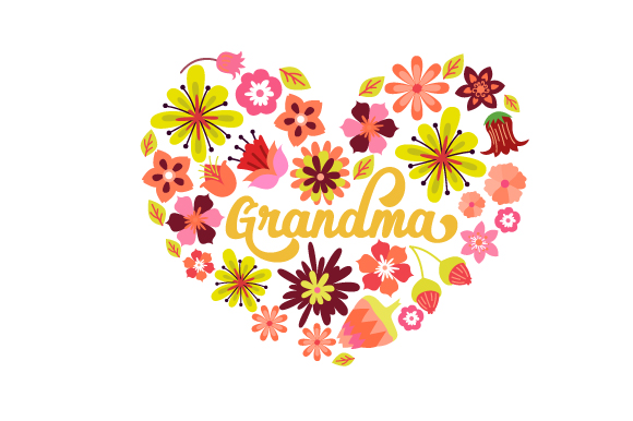 Grandma Floral Heart for Crafts and Mother’s Day Creations